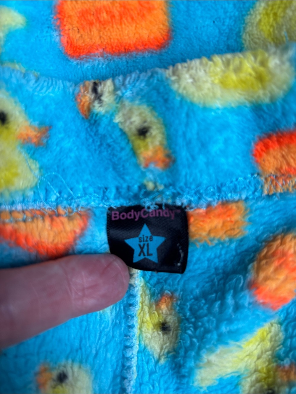 Women's Plush Turquoise Duck-Print Pajama Pants with Drawstring Waist - Picture 2 of 4